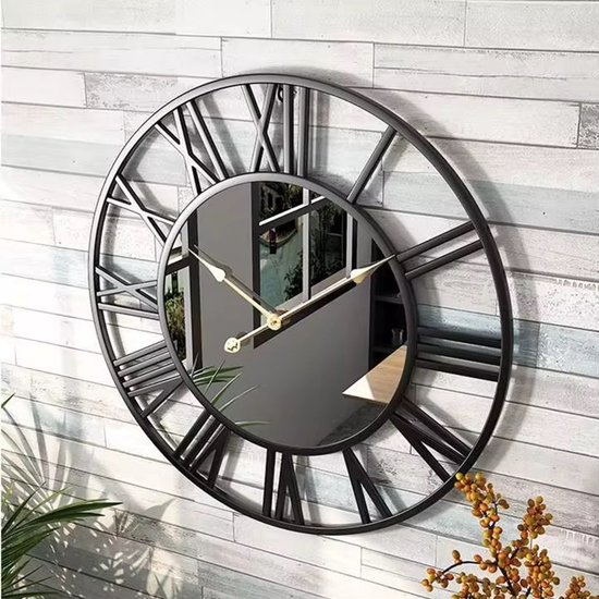 Zeckhome Vetro Classico – Wandklok – Ø80 cm – Metaal – Romeinse cijfers – Stil uurwerk