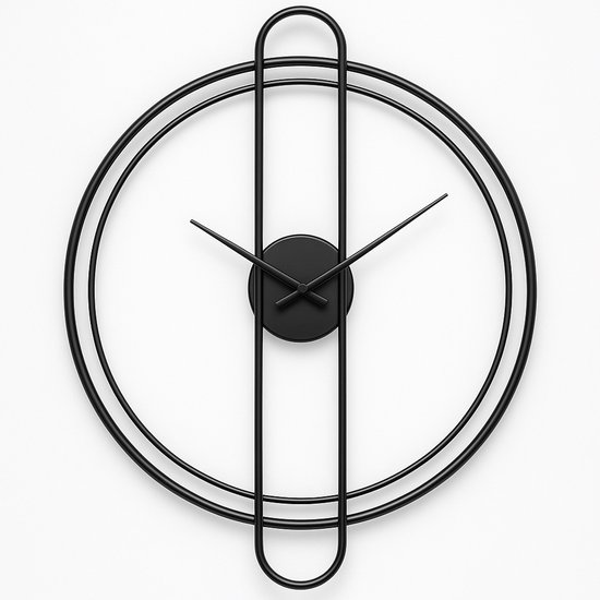 Zeckhome Nordic Majesty Luxe Design Wandklok – 67 cm – Stil Quartz Uurwerk – Zwarte & Gouden Wijzers