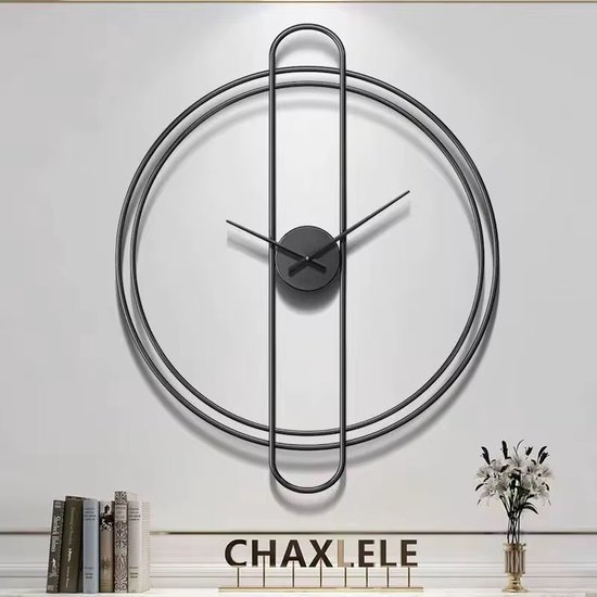 Zeckhome Nordic Majesty Luxe Design Wandklok – 67 cm – Stil Quartz Uurwerk – Zwarte & Gouden Wijzers - Afbeelding 3