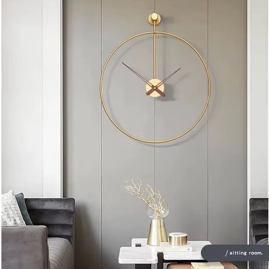 Zeckhome Golden Vérité – Grote Design Wandklok 60×70 cm – Goud – Inclusief Extra Gouden Wijzers & Reserve Motor - Afbeelding 4