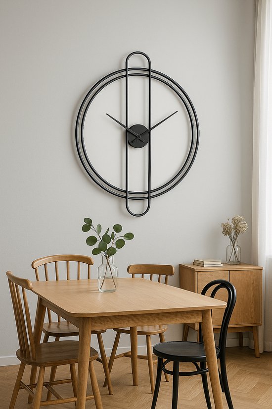 Zeckhome Nordic Majesty Luxe Design Wandklok – 67 cm – Stil Quartz Uurwerk – Zwarte & Gouden Wijzers - Afbeelding 4