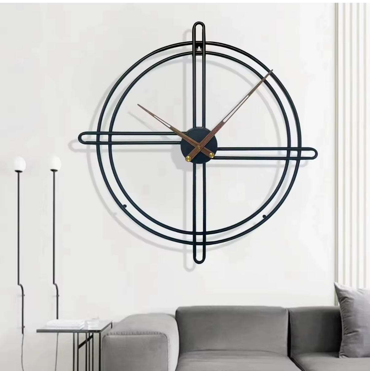 Cirque Noir – Design Wandklok 70 cm – Industrieel Metaal – Zwart - Afbeelding 2