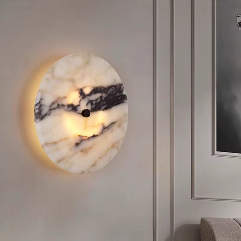 Marmeren Wandlamp Solaris – Ø30 cm - Afbeelding 4
