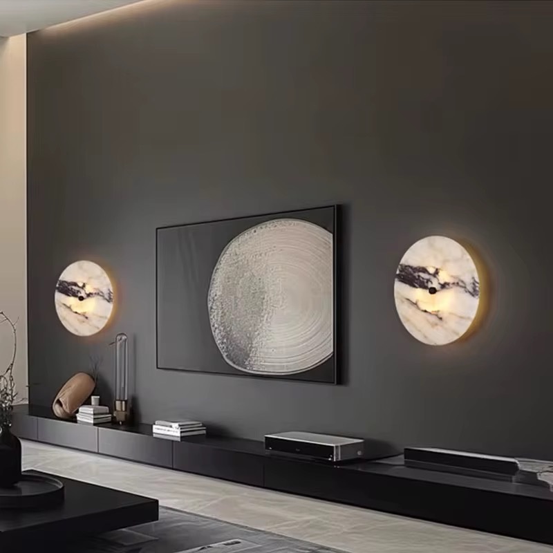Marmeren Wandlamp Solaris – Ø30 cm - Afbeelding 5