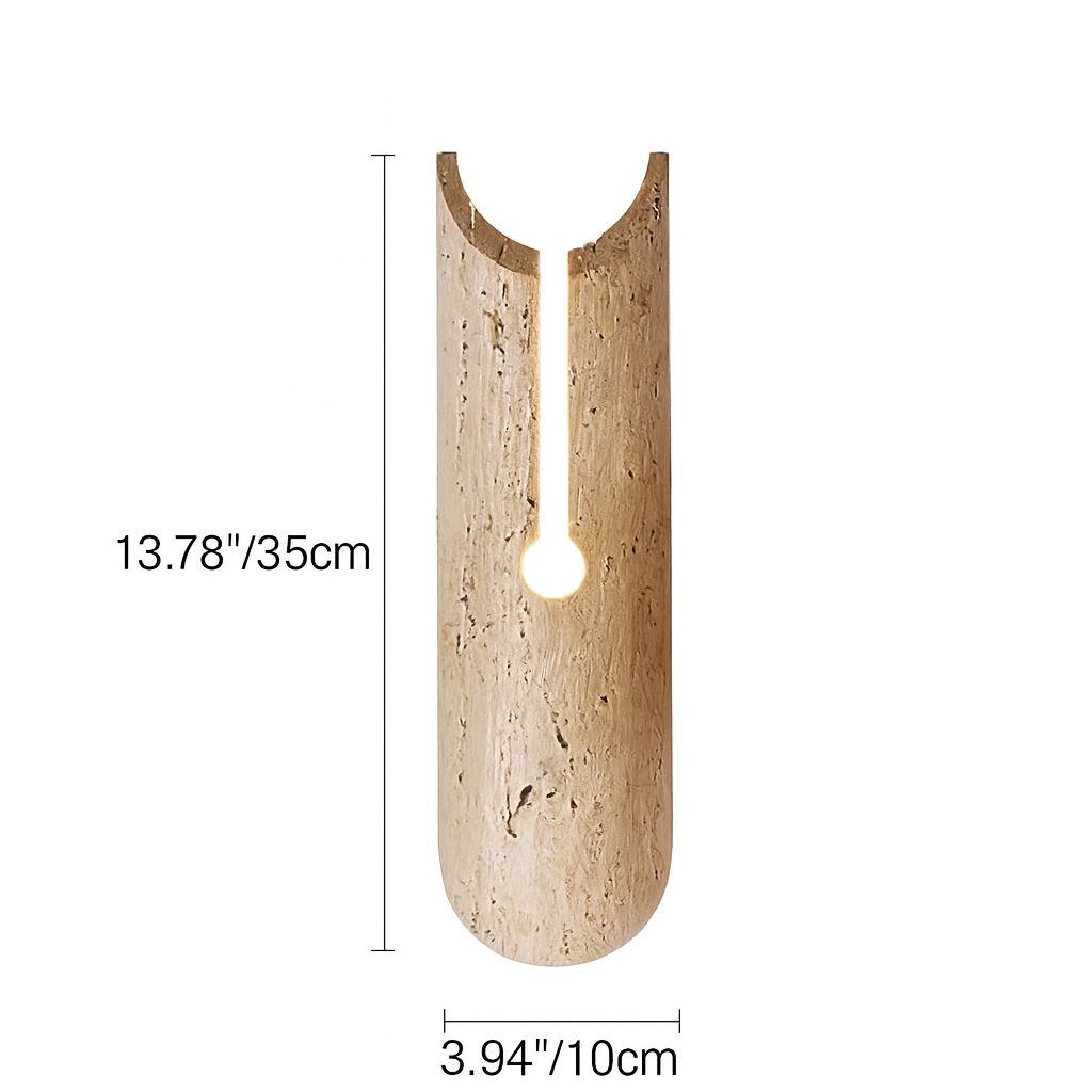 Zeckhome Terra Vault – Wandlamp – Travertin Marmer – Modern Japandi Design – LED – 35 cm – Warm Wit Licht - Afbeelding 7