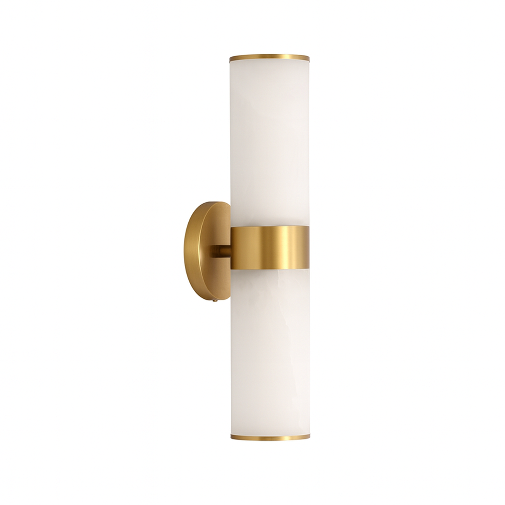 Zeckhome Aurelia Vault – Luxe Wandlamp – Albast & Koper – LED – Modern Tijdloos Design – 44 cm