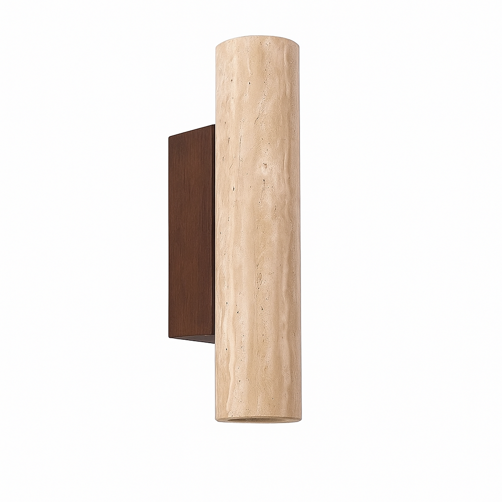 Zeckhome Terra Beam – Wandlamp – Travertin Marmer – Japandi Design – LED – Warm Licht – 32 cm