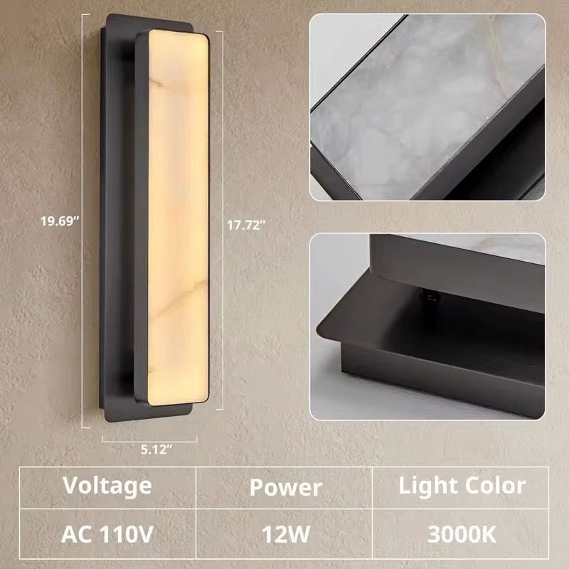 Zeckhome Liora – Luxe Dimbare Albasten Wandlamp 51 cm - Afbeelding 4