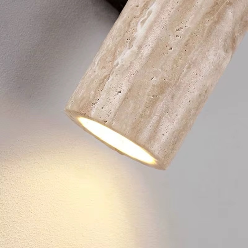 Zeckhome Terra Beam – Wandlamp – Travertin Marmer – Japandi Design – LED – Warm Licht – 32 cm - Afbeelding 4