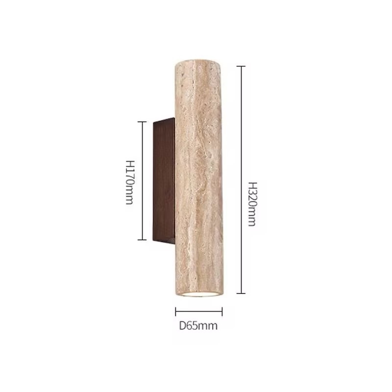 Zeckhome Terra Beam – Wandlamp – Travertin Marmer – Japandi Design – LED – Warm Licht – 32 cm - Afbeelding 7