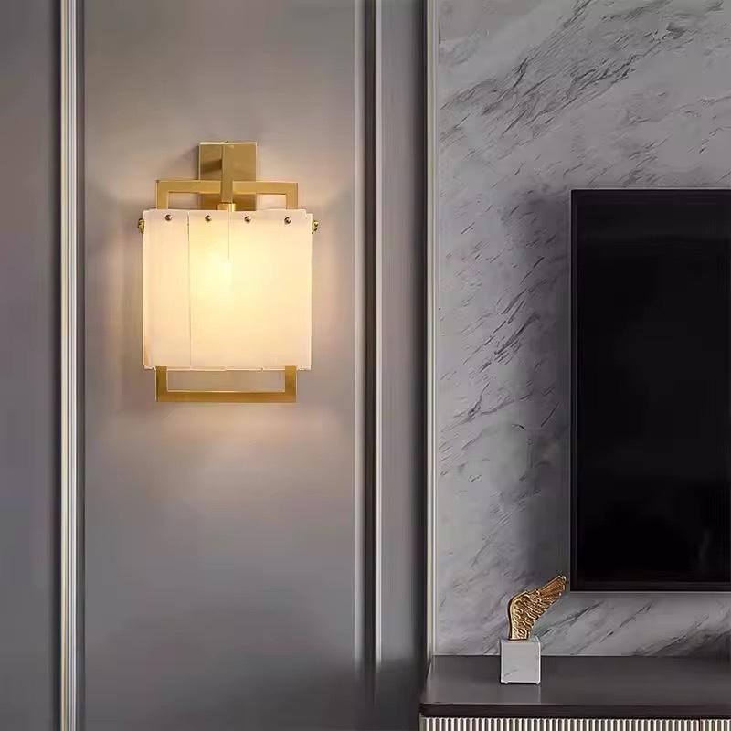 Zeckhome Aurelia Brass – Wandlamp – Albast & Messing – Modern Design - Afbeelding 5