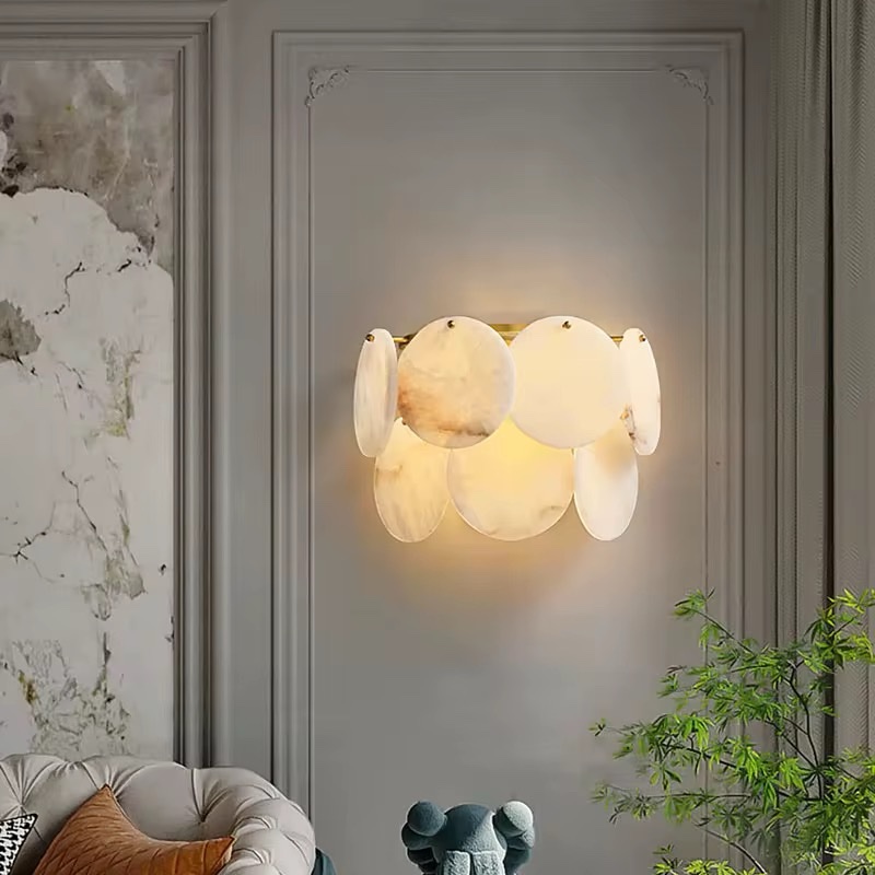 Zeckhome Aurum Alabastre – Wandlamp – Halfronde Designlamp – Alabast & Koper – Dimbaar LED – 32×17×27 cm - Afbeelding 6