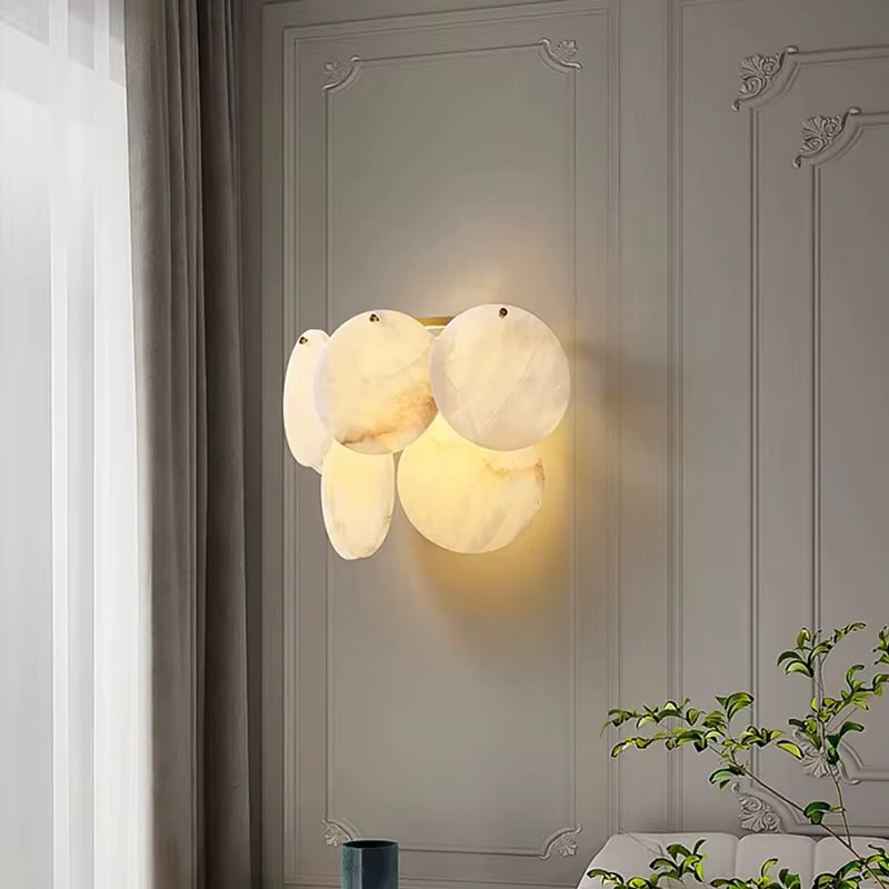 Zeckhome Aurum Alabastre – Wandlamp – Halfronde Designlamp – Alabast & Koper – Dimbaar LED – 32×17×27 cm - Afbeelding 5
