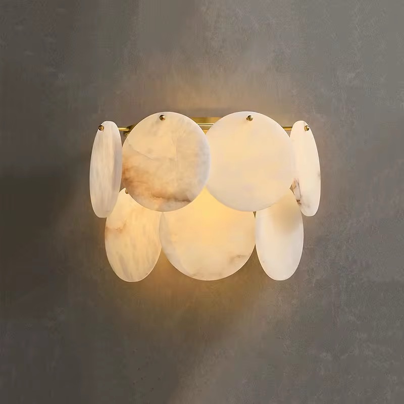 Zeckhome Aurum Alabastre – Wandlamp – Halfronde Designlamp – Alabast & Koper – Dimbaar LED – 32×17×27 cm - Afbeelding 4