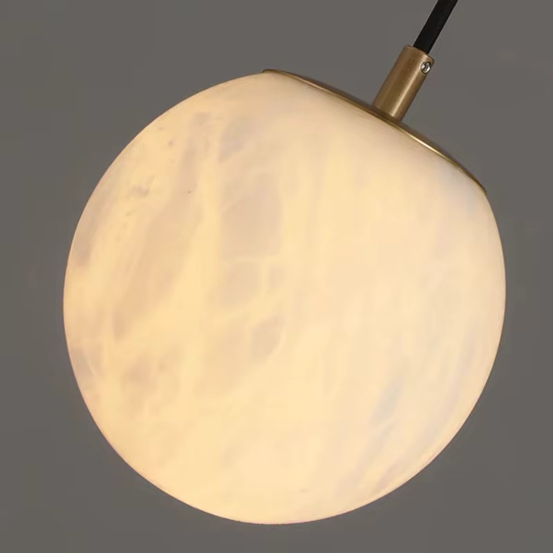Zeckhome Solara Orb – Wandlamp – Albast & Messing – Luxe Bolvormige Designlamp – LED 3000K – Modern Interieur – Dimbaar - Afbeelding 5