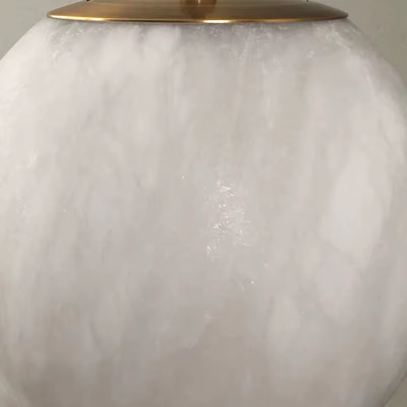 Zeckhome Solara Orb – Wandlamp – Albast & Messing – Luxe Bolvormige Designlamp – LED 3000K – Modern Interieur – Dimbaar - Afbeelding 4